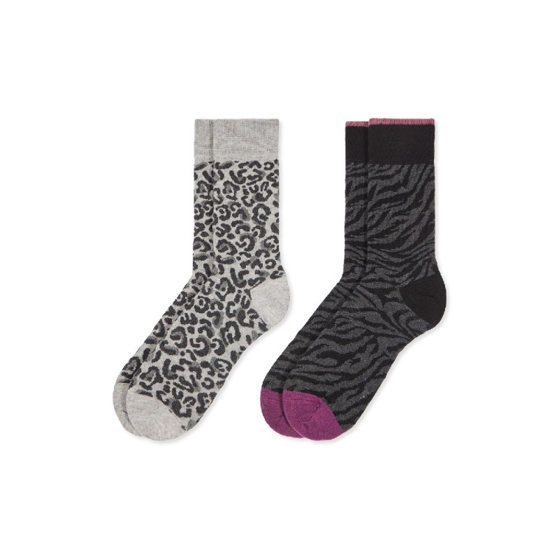0215024 SOXLAND PACK-2 CALCETIN MUJER ANIMAL PRINT