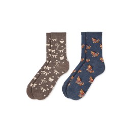 002 JEANS/TOPO 0215020 SOXLAND PACK-2 CALCETIN MUJER PERRITOS LAZOS