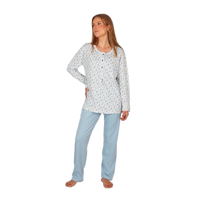 80067 LENISS 4XL-5XL PIJAMA MUJER RAYAS FLORECITAS
