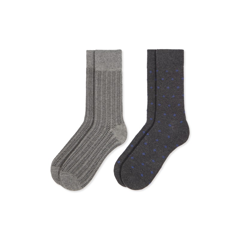 002 GRIS 0215002 SOXLAND PACK-2 CALCETIN HOMBRE ALGODON FANTASIA
