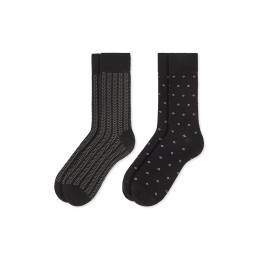 001 NEGRO 0215002 SOXLAND PACK-2 CALCETIN HOMBRE ALGODON FANTASIA