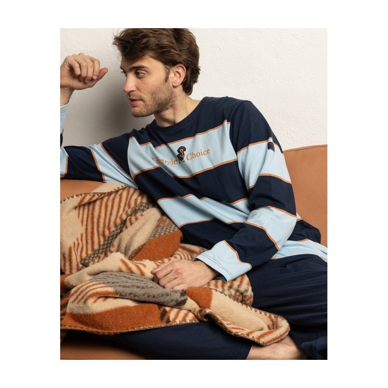 64809 ADMAS PIJAMA HOMBRE RAYAS