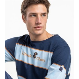 64809 ADMAS PIJAMA HOMBRE RAYAS