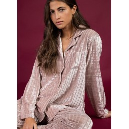 64634 ADMAS PIJAMA MUJER ABIERTO RAYAS