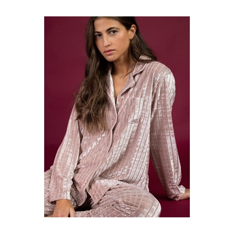 64634 ADMAS PIJAMA MUJER ABIERTO RAYAS