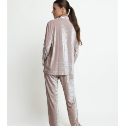 64634 ADMAS PIJAMA MUJER ABIERTO RAYAS