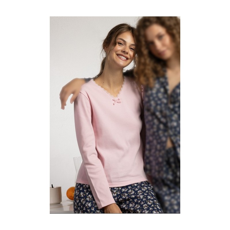 64621 ADMAS PIJAMA MUJER PICO ENCAJE