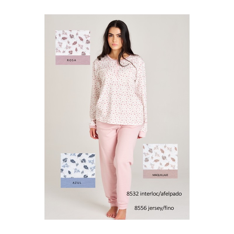 8532 RUIPEREZ M-3XL PIJAMA MUJER HOJITAS