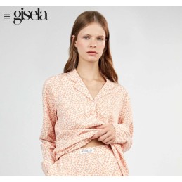 2 20485S GISELA PIJAMA MUJER CAMISERO ANIMAL PRINT