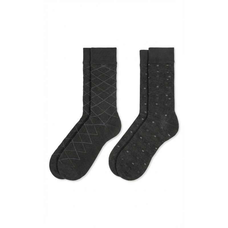 002 GRIS 0215010 SOXLAND PACK-2 CALCETIN HOMBRE BAMBOO FANTASIA