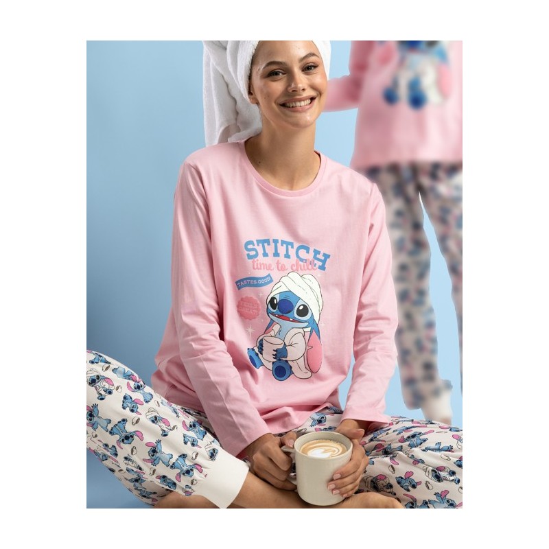 64316 LILO  STITCH  PIJAMA MUJER STITCH TIME TO CHILL