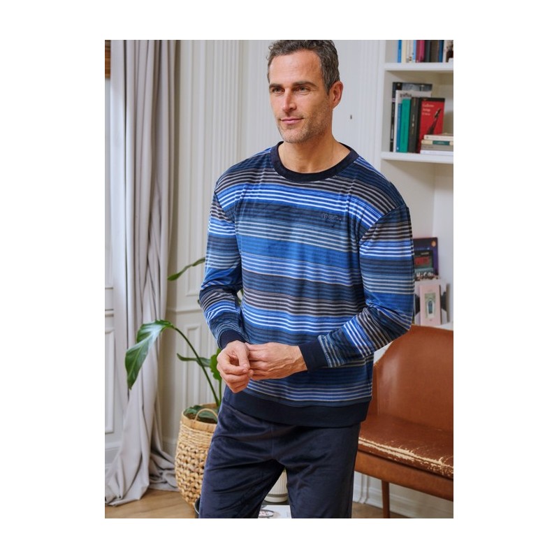 265613 MUSLHER PIJAMA HOMBRE SPANDEX RAYAS