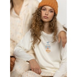 64596 ADMAS PIJAMA MUJER WINTER LANDSCAPE