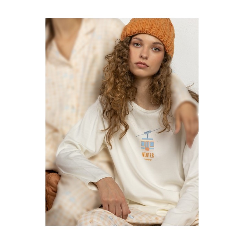 64596 ADMAS PIJAMA MUJER WINTER LANDSCAPE
