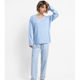 64631 ADMAS PIJAMA MUJER PICO ENCAJE