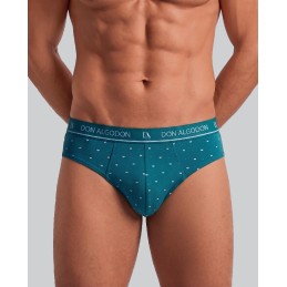 PS738 DON ALGODON PACK-2 SLIP HOMBRE FANTASIA GOMA VISTA NEGROVERDE Foto
