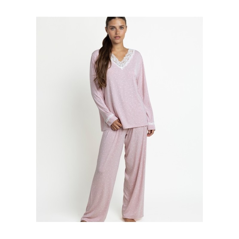 64630 ADMAS PIJAMA MUJER PICO ENCAJE