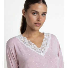 64630 ADMAS PIJAMA MUJER PICO ENCAJE