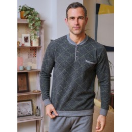 265601 MUSLHER PIJAMA HOMBRE PUNTO MILANO ROMBOS