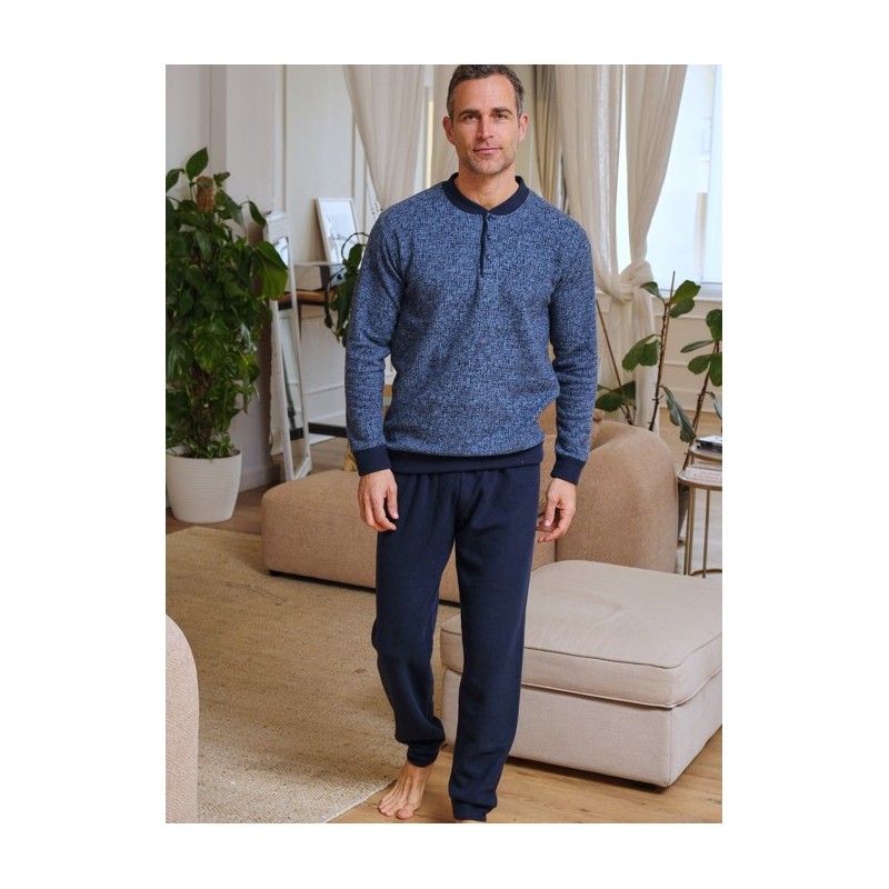 265602 MUSLHER PIJAMA HOMBRE PUNTO MILANO JACQUARD