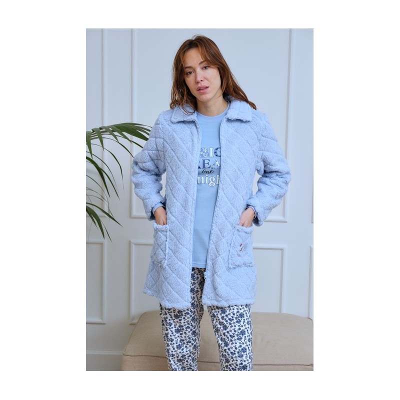 268613 MUSLHER BATA MUJER SHERPA JACQUARD ROMBOS