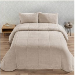 07 TOSTADO RISO MANTEROL 180 (270X260) COMFORTER BORREGUITO+2 CUADRANTES (50X70)