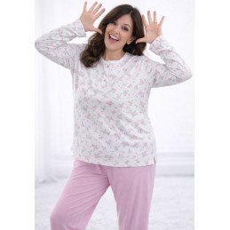 ROSA 6612 LIN 3XL-5XL PIJAMA MUJER FLORAL