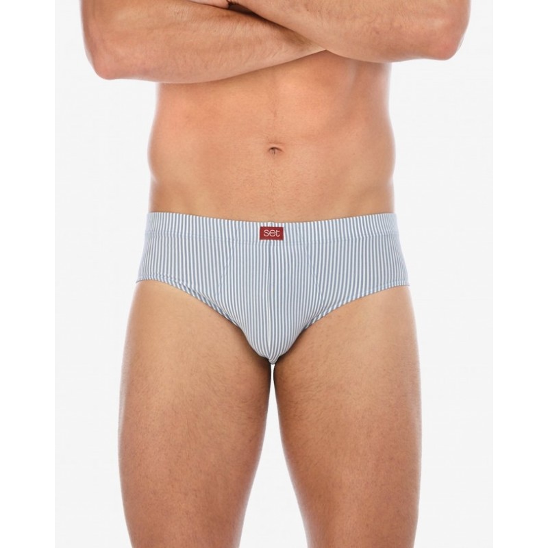 778 GRIS 13466 SET SLIP CRO ALGLYCRA RAYAS Foto 4438