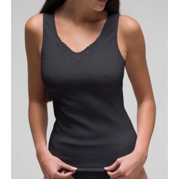 Negro 2116 RAPIFE XXL NEGRO CAMISETA TIRANTA ALGODON ESCOTE BORDADO Foto 5780