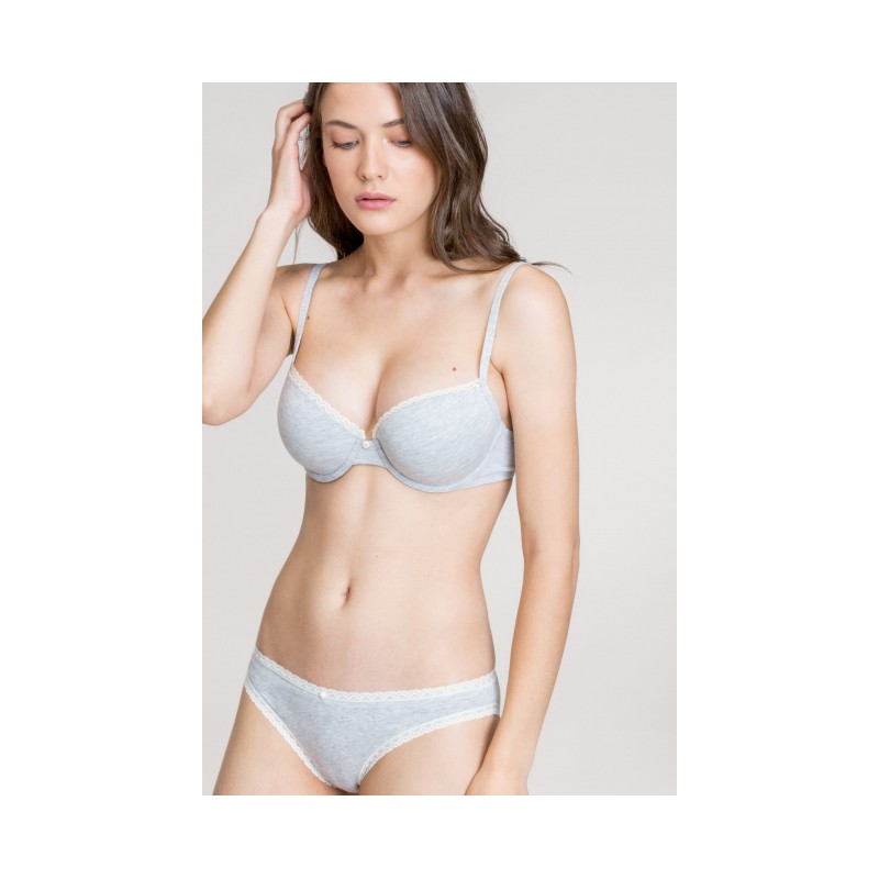 Gris 10301 B GISELA SUJETADOR AROS RELLENO ENCAJE ESCOTE Foto 6587 Gris 10301 B GISELA SUJETADOR AROS RELLENO ENCAJE ESCOTE Foto 6587