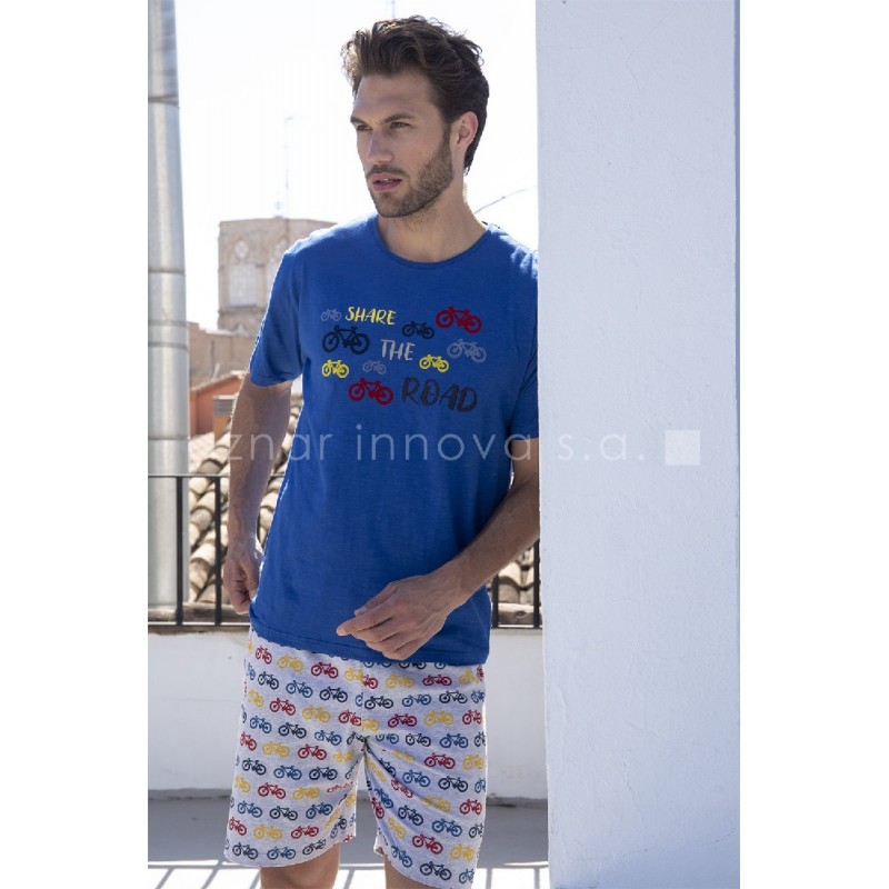 Azul 54075 ADMAS PIJAMA HOMBRE CORTO SHARE THE ROAD Foto 6928 Azul 54075 ADMAS PIJAMA HOMBRE CORTO SHARE THE ROAD Foto 6928