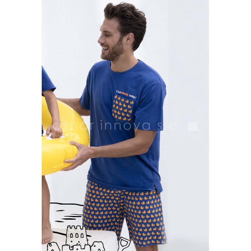 Azul 54076 ADMAS PIJAMA HOMBRE CORTO DUCKY I FEEL DUCKY TODAY Foto 7313 Azul 54076 ADMAS PIJAMA HOMBRE CORTO DUCKY I FEEL DUCKY TODAY Foto 7313
