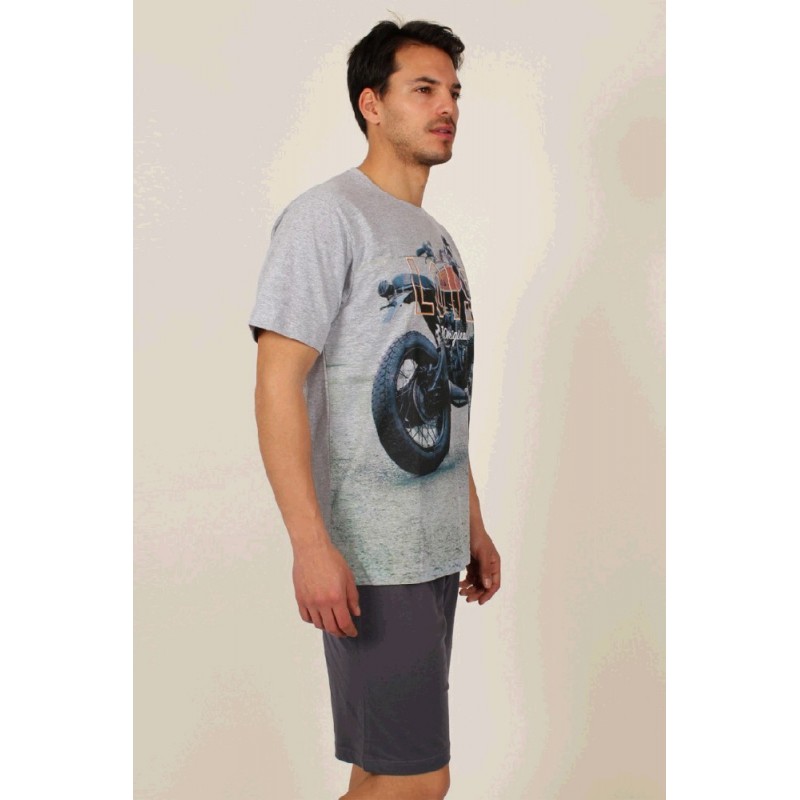Gris 54516 LOIS PIJAMA HOMBRE CORTO PARKING MOTO Foto 8490 Gris 54516 LOIS PIJAMA HOMBRE CORTO PARKING MOTO Foto 8490
