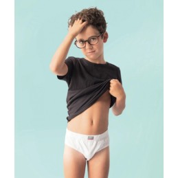 451 JAST PACK-3 SLIP NIÑO 100% ALG BLCO LISO Foto 9373
