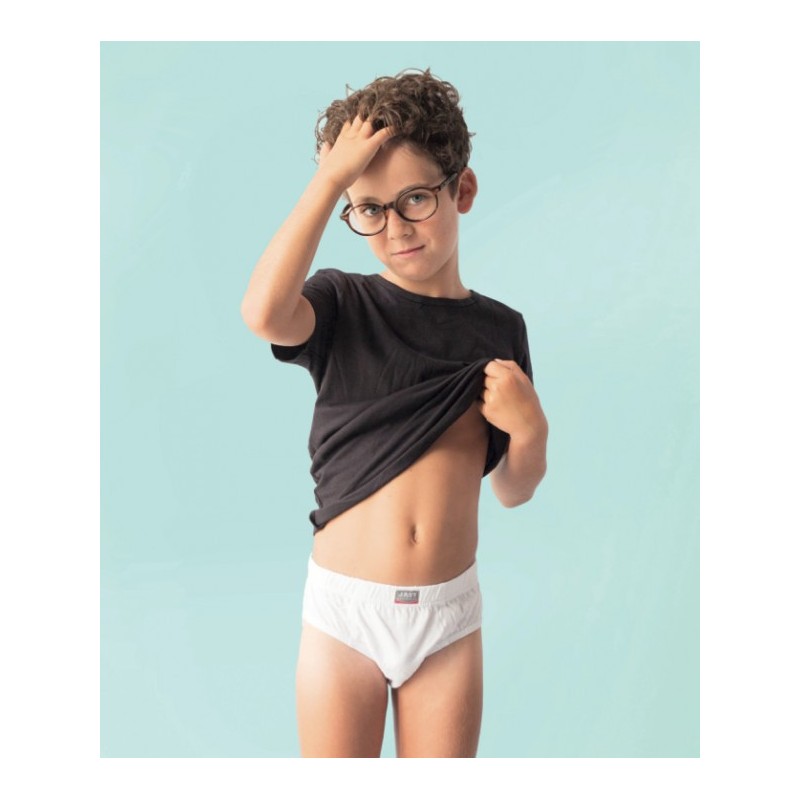 451 JAST PACK-3 SLIP NIÑO 100% ALG BLCO LISO Foto 9373